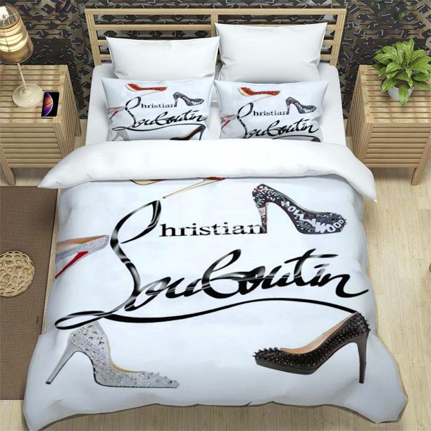 x2206 Bed SheetsChristian-Louboutin Pattern Quilt Cover With Pillowcases Digital Printed Bedding Set Twin Full Christmas Gift 3-Piece Bedding Set (1 Duvet Cover + 2 Pillow Shams) nj2206