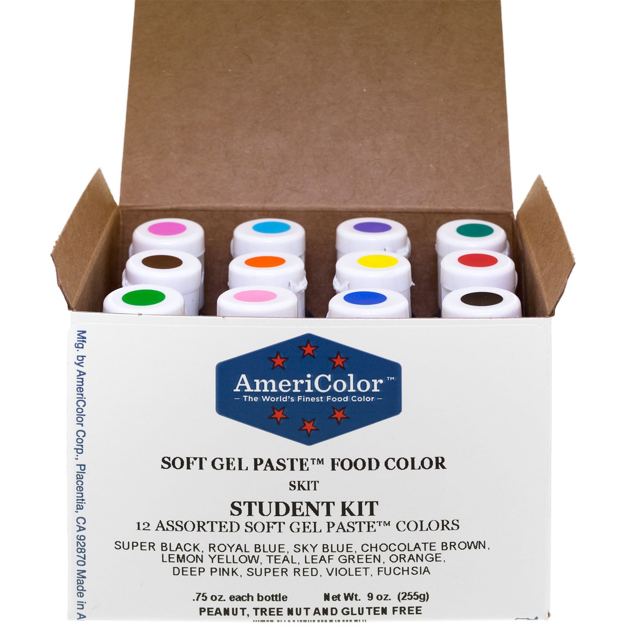 Kit Estudiante De Colorantes Alimentarios Americolor 12 Gel Suave 21 G