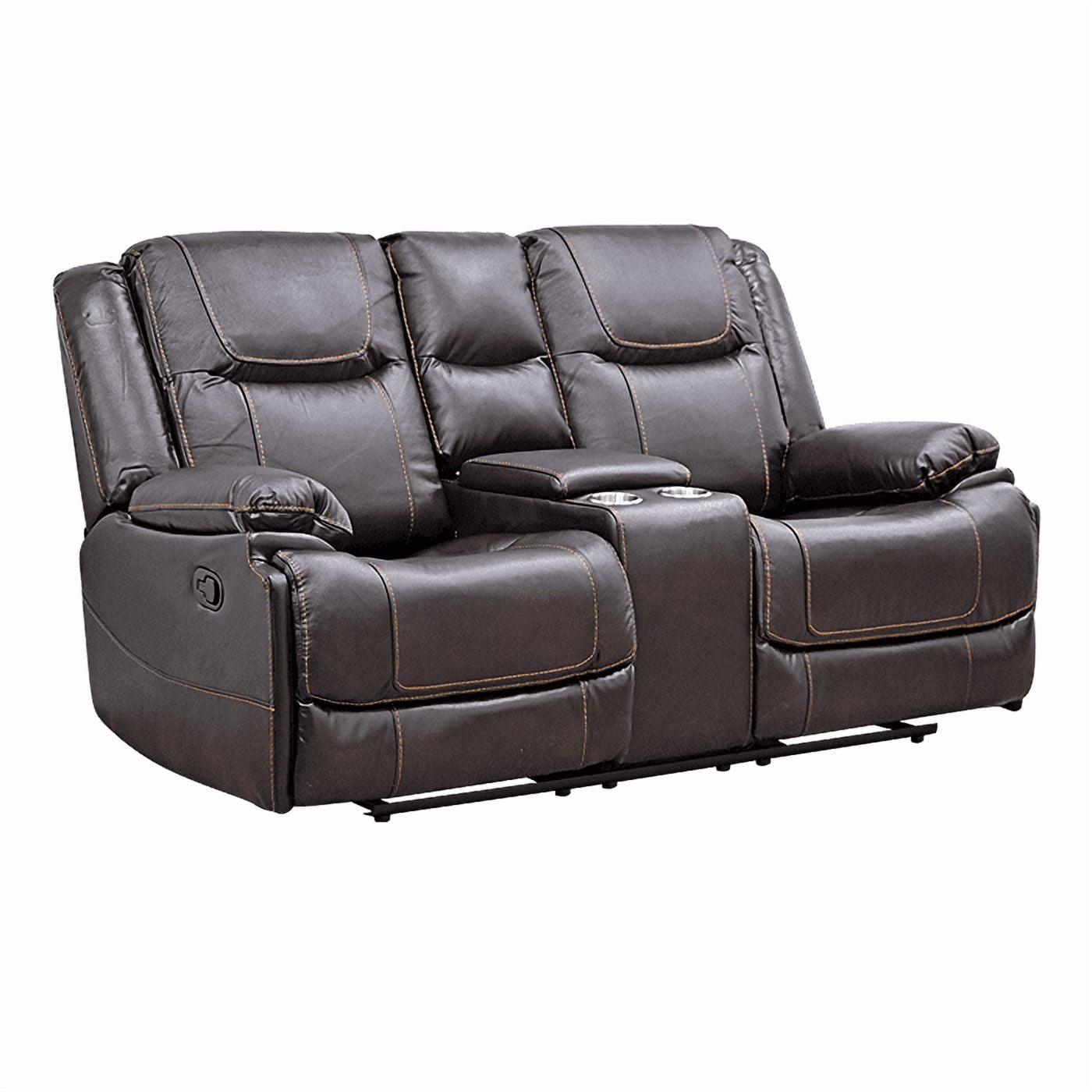 Muebles Santa Ana - Sofá Reclinable 2 Cuerpos Con Consola Florence