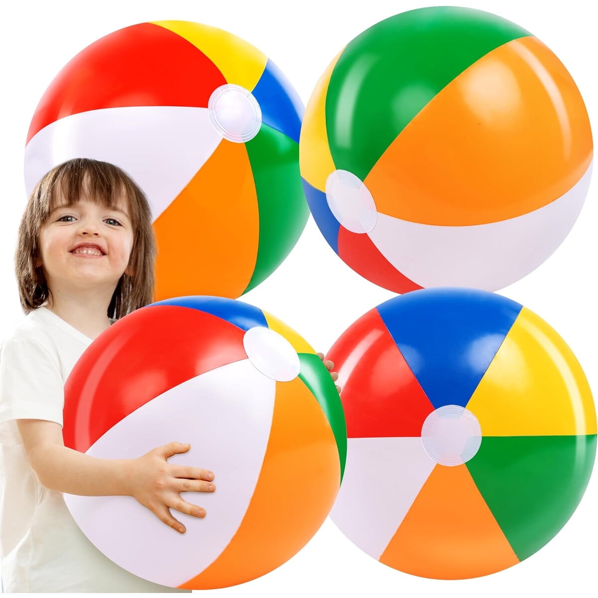 Pelotas Playa Joyin 20 Pulgadas 4 Pack Multicolor Pvc