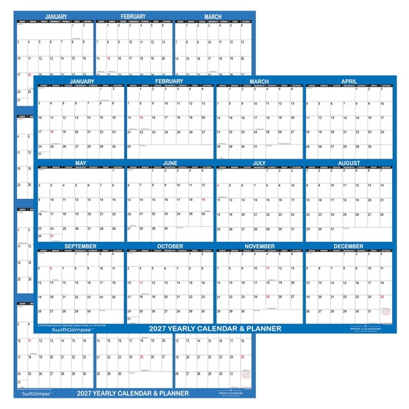 Calendario Swiftmaps 46 × 61 cm Borrable Laminado 2027