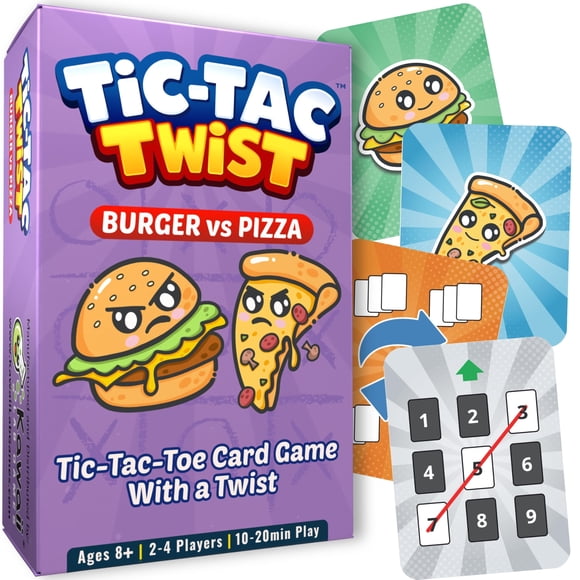 Juego De Cartas Tic Tac Twist Hamburguesa Vs Pizza