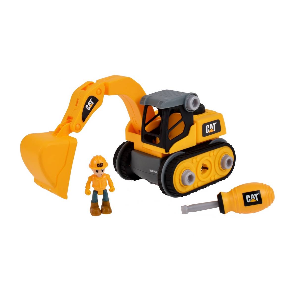 Pala Cargadora Cat Armable Con Figura Y Destornillador