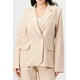 thumbnail image 2 of Saronite Conjunto Semiformal de Blazer Holgado de Manga Larga con Botones y Pantalones Anchos de Tejido Elástico de Lujo, Color Topo (para Mujer), 2 of 5