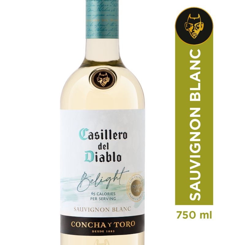 Vino Blanco Sauvignon Blanc Belight Reserva 8.5° P.s/alc Botella 750 ml Casillero del Diablo