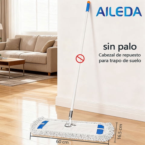 Aileda Repuesto Mopa Algodón 60Cm Doble Uso (Seco Y Húmedo) No Incluye El Palo