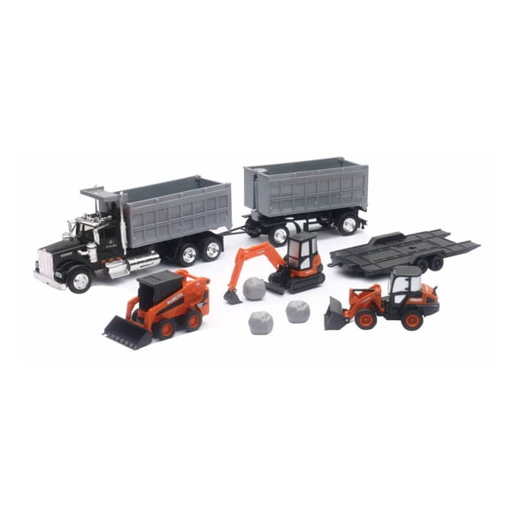 Set de Vehículos de Juguete NewRay Kubota Construcción y Volquete Kenwood