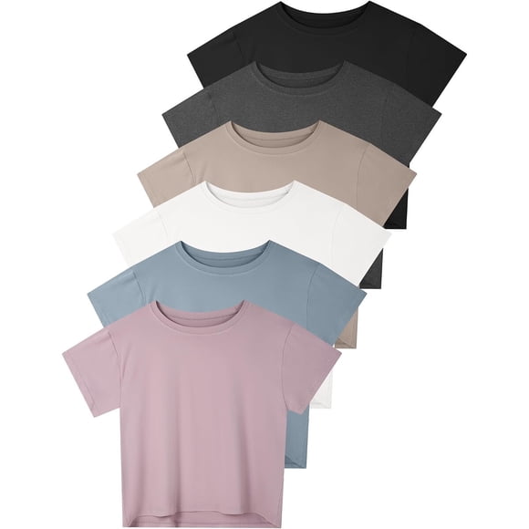 Dalavch 46 Pack Women's Crop Top Short Sleeve Athletic Workout
