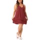thumbnail image 2 of Agnes Orinda Women's Plus Size Escuela Colegio Camisón Tirantes Espagueti Cuello en V Sin Mangas Espalda Cruzada Ropa de Dormir Camisón 3X Rojo Vino, 2 of 6