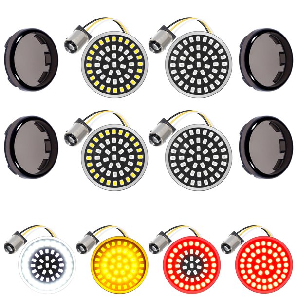 Kit de luces intermitentes PBYMT 1156/1157 de 2 pulgadas con lente ahumado – paquete de 4