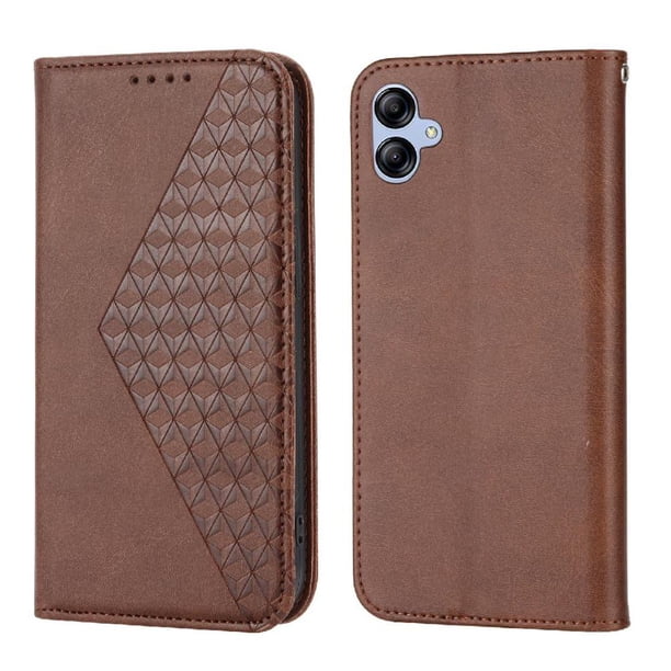 Funda Flip FOXDOCK para Samsung Galaxy A04E , Estilo Billetera con Diseño Rombo, Correa de Mano y Soporte, Uso Diario