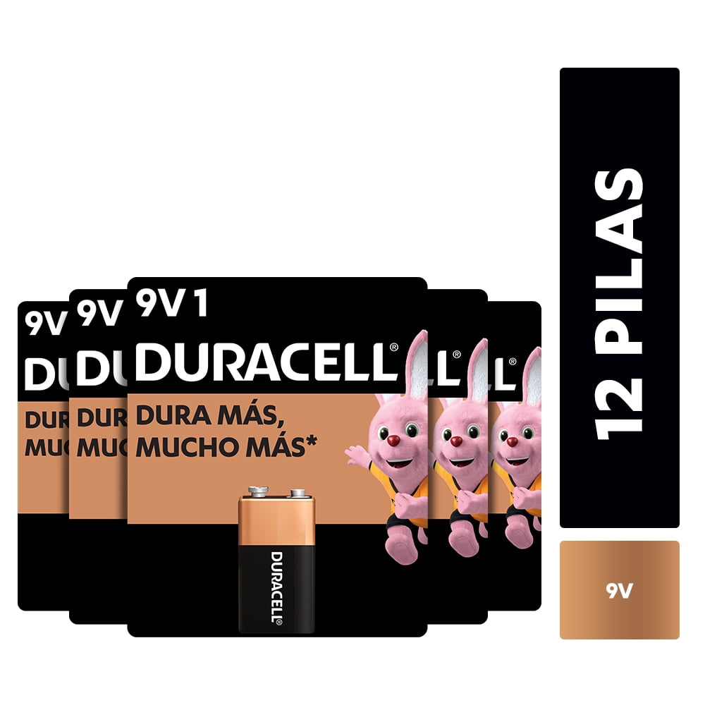 Duracell - Pack 12 Baterías Alcalina Blíster 9v