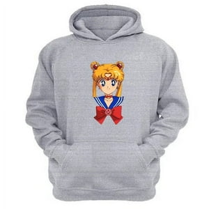 Genérico - Polerón Canguro Sailor Moon Gris Claro Talla Xl Unisex
