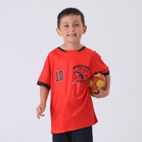 Polera Manga Corta Niño Rojo Fútbol Spiderman Marvel