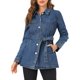 thumbnail image 1 of INSPIRE CHIC Chaquetas de Jean para Mujeres de Regreso a Clases Mangas Largas Cinturón Abotonado Chaqueta Casual de Mezclilla L Azul Medio, 1 of 8