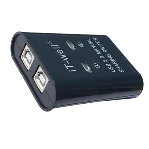 Bothyi - Divisor De Salida Portátil 2 En 1 Dispositivo Para Compartir Impresoras Usb Hub Plug And Play