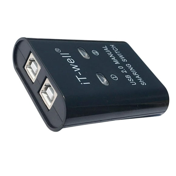 Divisor De Salida Portátil 2 En 1 Dispositivo Para Compartir Impresoras USB Hub Plug And Play