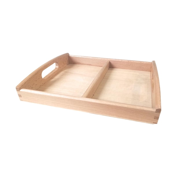 Bandeja de Clasificación Montessori de Madera, Recursos de Aprendizaje Temprano, 2 Secciones, Paleta de Recepción, Soporte de Juguete de Ayuda Didácti