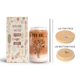 thumbnail image 3 of Vaso de vidrio Fancyfams de 470 ml con tapa de bambú y pajilla de acero inoxidable, 3 of 6