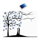 thumbnail image 2 of Lienzo De árbol De Huellas Dactilares Manualidades Versátiles Cumpleaños Bodas Materiales De Arte DIY Azul, 2 of 5