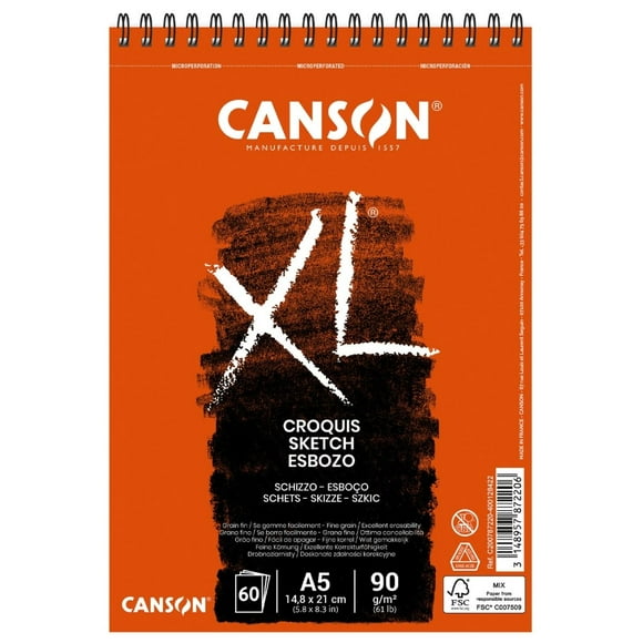 Croquera Dibujo Canson XL Croquis 90gr A5