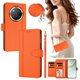 thumbnail image 2 of Funda Billetera para Honor X9C/Magic 7 Lite, Cuero Sintético con Cierre, Naranja, 2 of 6