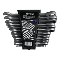 Genérico - Juego De Llaves Punta Corona Chicharra Rachet 12 Piezas Yofe Color Plateado