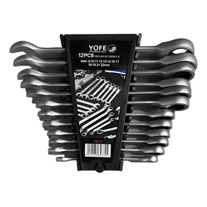 Genérico - Juego De Llaves Punta Corona Chicharra Rachet 12 Piezas Yofe Color Plateado