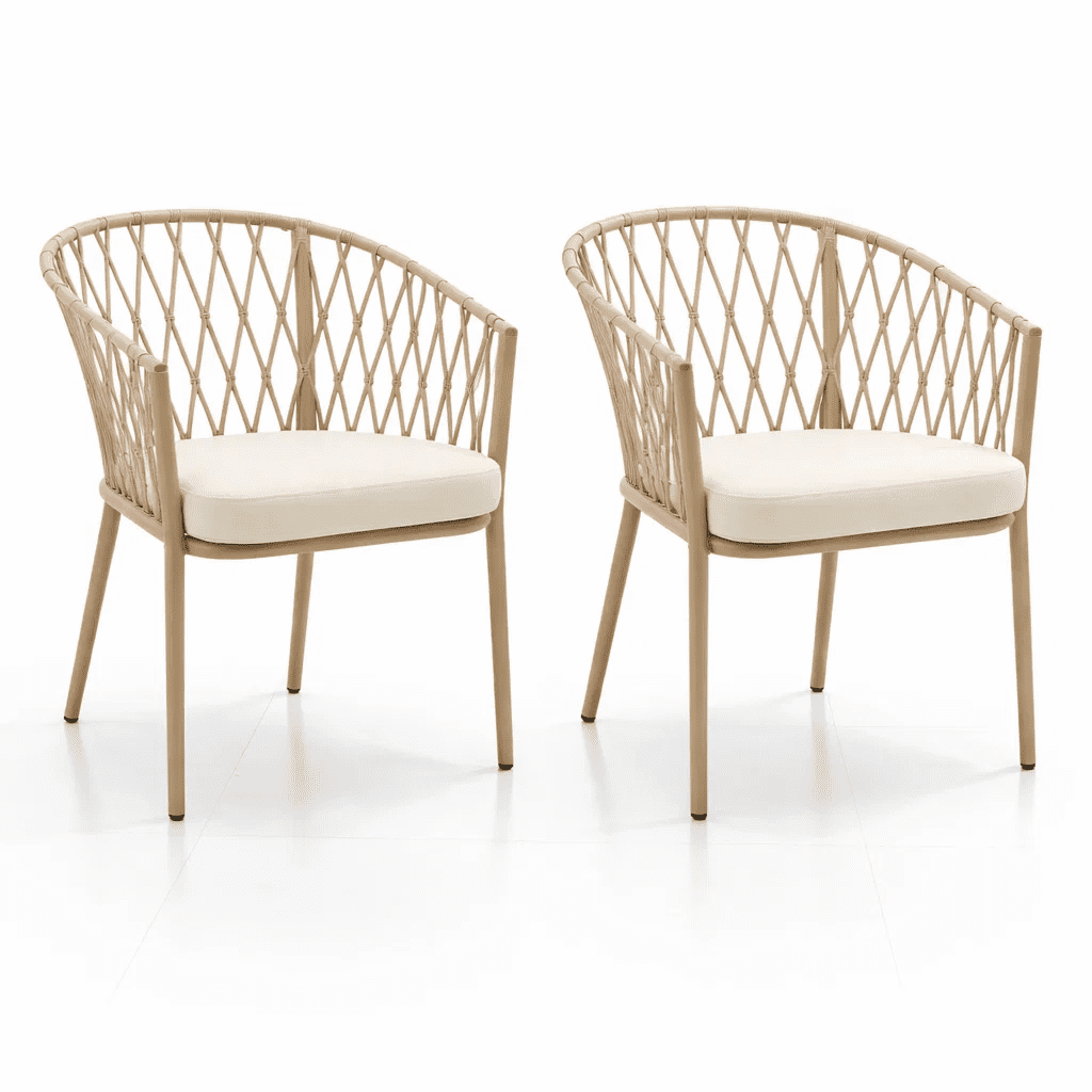 Klik Muebles - Pack De 2 Sillas De Terraza Trame - Aluminio Y Cuerda