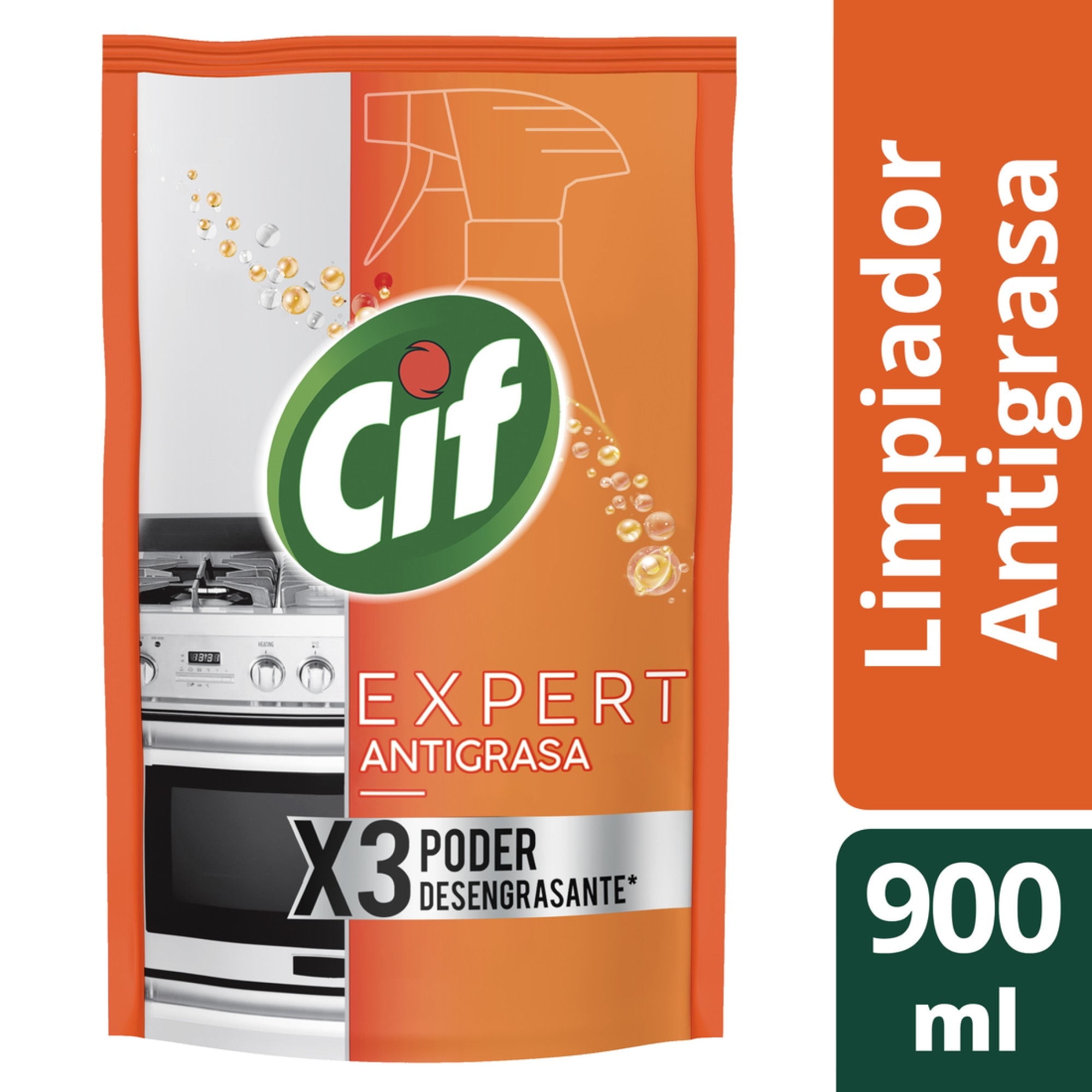 Limpiador Líquido Antigrasa Recarga Doypack 900 ml Cif