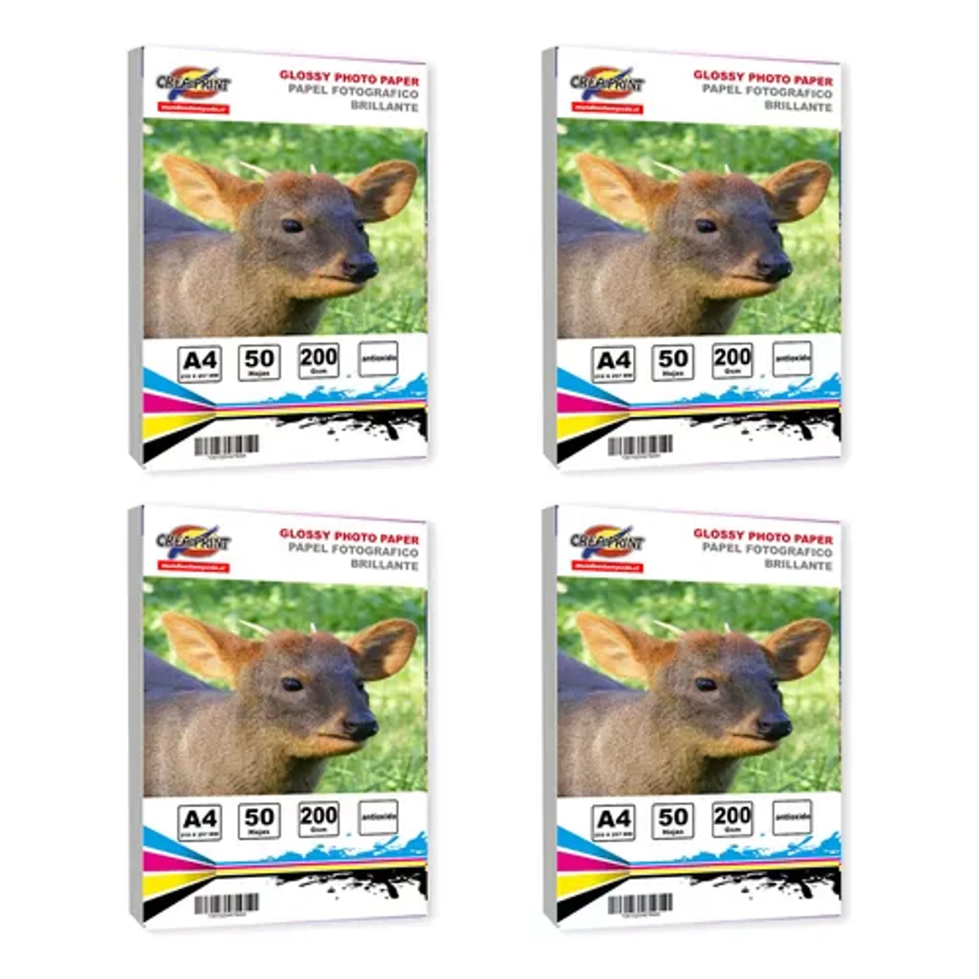 Creaprint - Papel Fotografico 200 Hojas A4 Premium Brillante 200 Grs