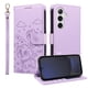 thumbnail image 1 of Funda Cartera para Samsung Galaxy S24 FE Perro Cachorro Grabado con Tarjetas Soporte Correa Morado, 1 of 6