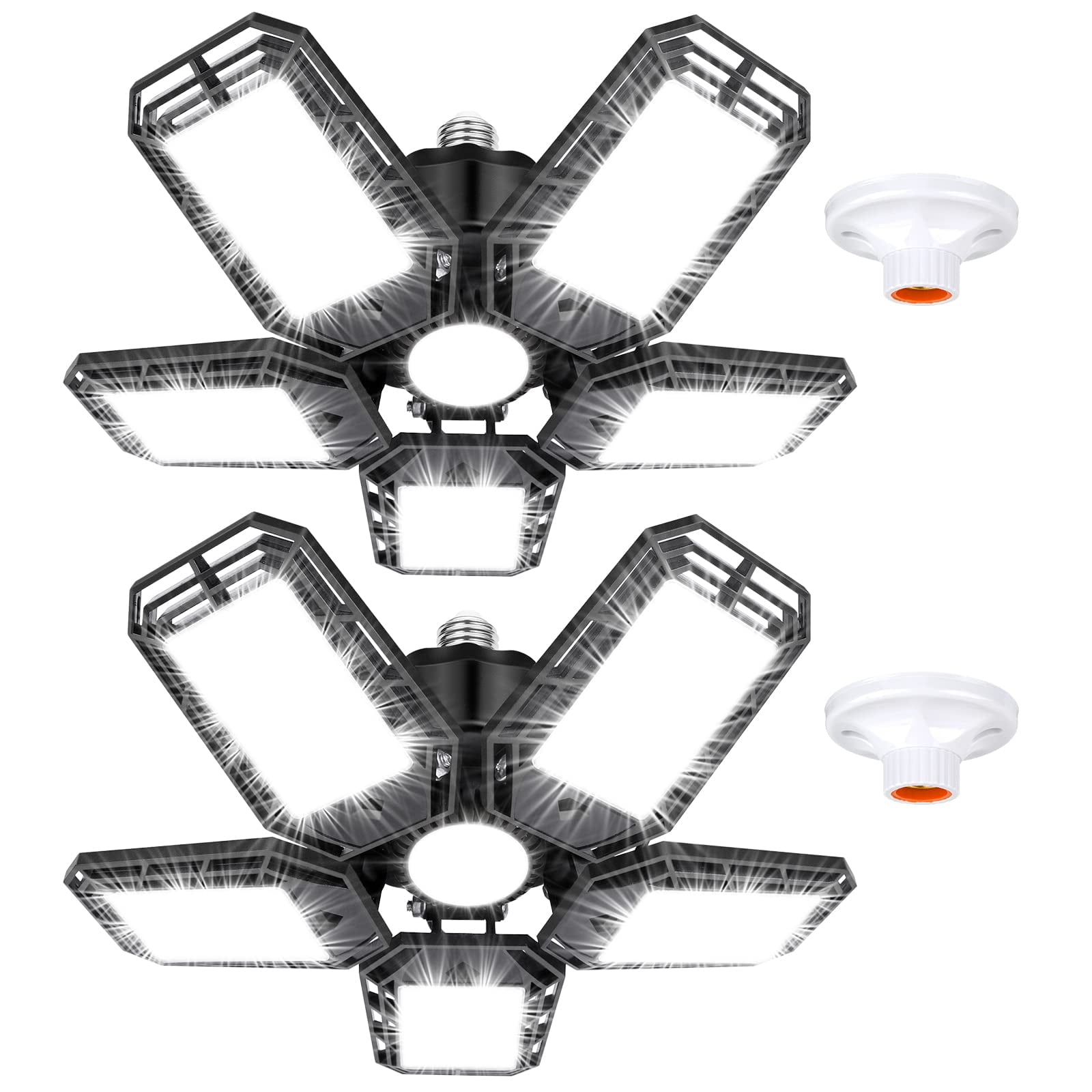 Luces Led De Garaje Luyata 160 W 16000 Lm 6500 K, Paquete De 2 Unidades E26/e27