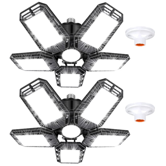 Luces LED de garaje Luyata 160 W 16000 LM 6500 K, paquete de 2 unidades E26/E27