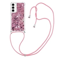 Funda Foxdock Para Samsung Galaxy A55 Con Cuerda Ajustable, Brillo Líquido, Protección Antigolpes Y Lente – Ideal Para Regalo