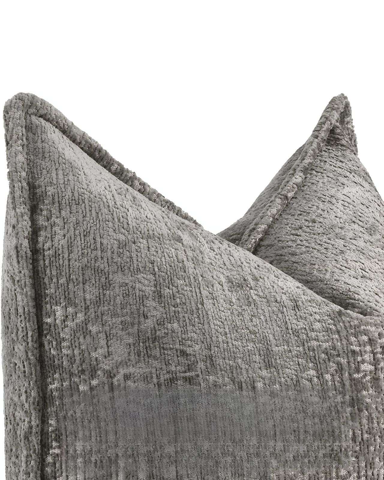 Genérico - Set De 2 Fundas De Cojin Chenille 45X45 Gris