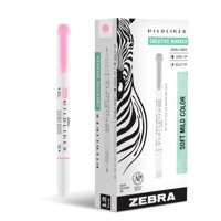 Iluminadores Zebra Pen Mildliner De Doble Punta, Rosa Suave, Paquete De 12
