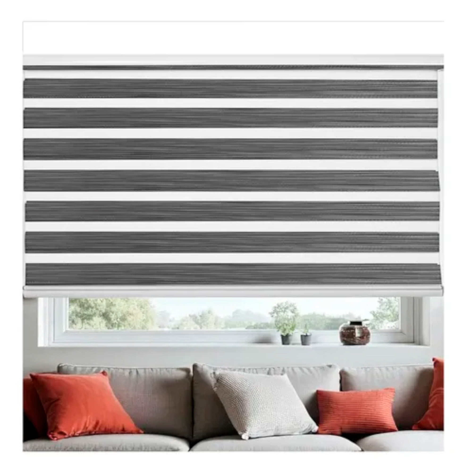 Cortina Roller Jaspeada Duo Zebra Día Noche 120x200cm Beiti