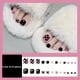 thumbnail image 2 of 24pcs Glossy Black and Pink Press On Toe Nails with Checkboard and Heart Design - Full Cover False Toe Nails for Women and Girls, 2 of 2