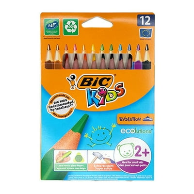 Lapices Jumbo Triangular 12 Colores  Bic