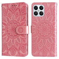 Funda Tipo Cartera Foxdock Para Honor X6 , Diseño Girasol En Relieve, Cuero Pu, Cierre Magnético, Soporte Y Tarjetero