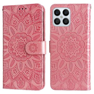 Funda Tipo Cartera Foxdock Para Honor X6 , Diseño Girasol En Relieve, Cuero Pu, Cierre Magnético, Soporte Y Tarjetero