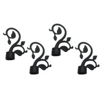 Magideal - Solo Piezas De Extremo De Cortina, Paquete De 4 Tapas De Cabeza De Barra De Cortina Negras, Piezas De Extremo De Decoración De Barra De Cortina De Ven Estilo D
