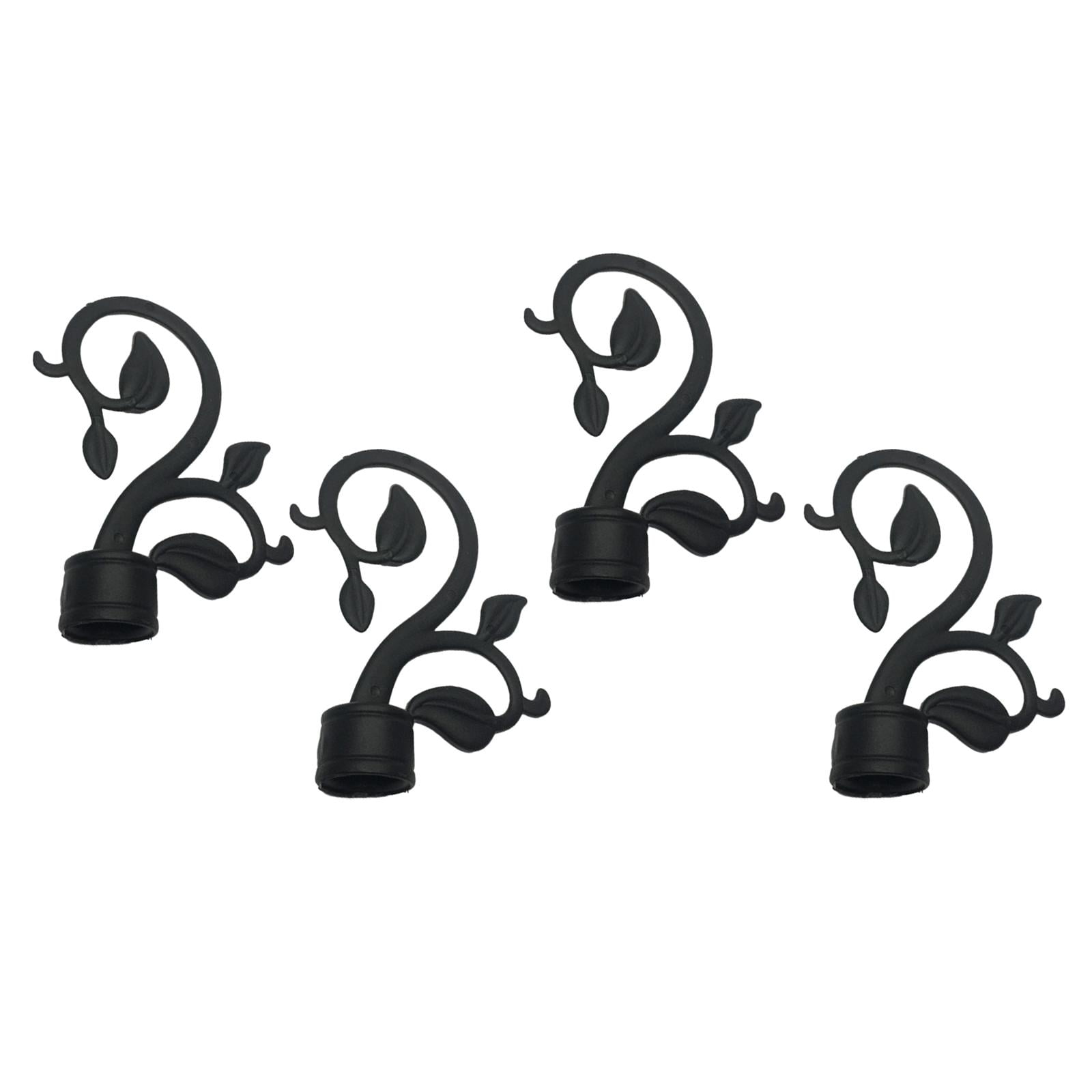 Magideal - Solo Piezas De Extremo De Cortina, Paquete De 4 Tapas De Cabeza De Barra De Cortina Negras, Piezas De Extremo De Decoración De Barra De Cortina De Ven Estilo D