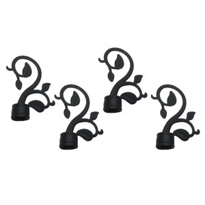 Magideal - Solo Piezas De Extremo De Cortina, Paquete De 4 Tapas De Cabeza De Barra De Cortina Negras, Piezas De Extremo De Decoración De Barra De Cortina De Ven Estilo D