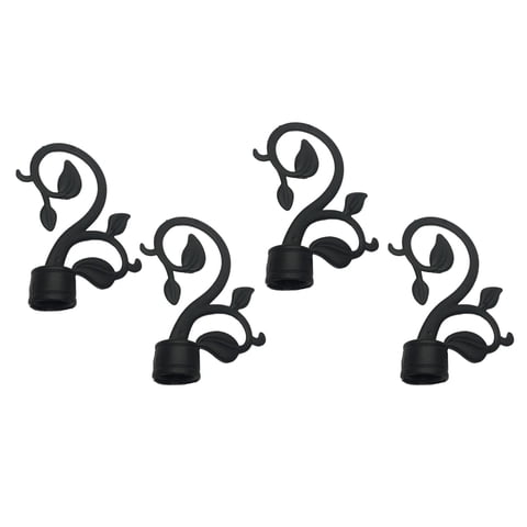 Magideal - Solo Piezas De Extremo De Cortina, Paquete De 4 Tapas De Cabeza De Barra De Cortina Negras, Piezas De Extremo De Decoración De Barra De Cortina De Ven Estilo D
