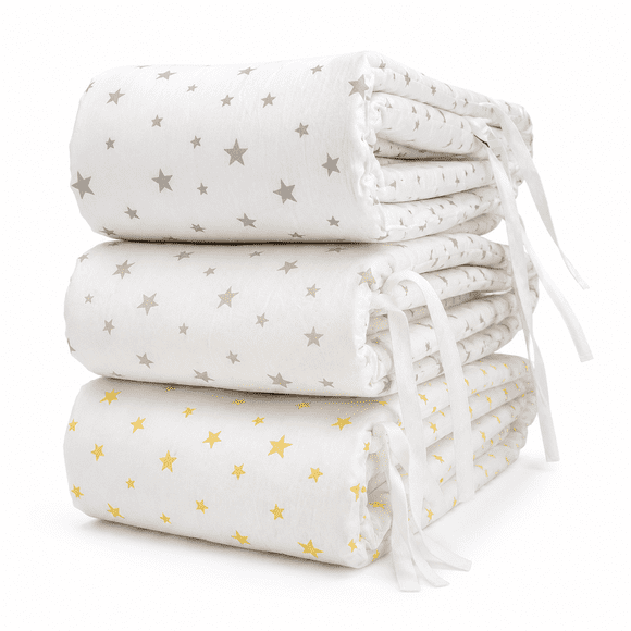 Protector de Cuna Universal Estrellas amarilla– Chichonera Acolchada