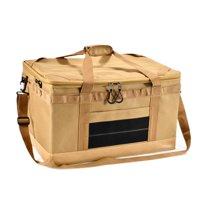 Magideal - Bolsa De Almacenamiento Para Acampada Al Aire Libre, Utensilios De Cocina Para Picnic, Plegable, Desmontable, Organizador De Vajilla Para Senderismo, Caqui Y Suave