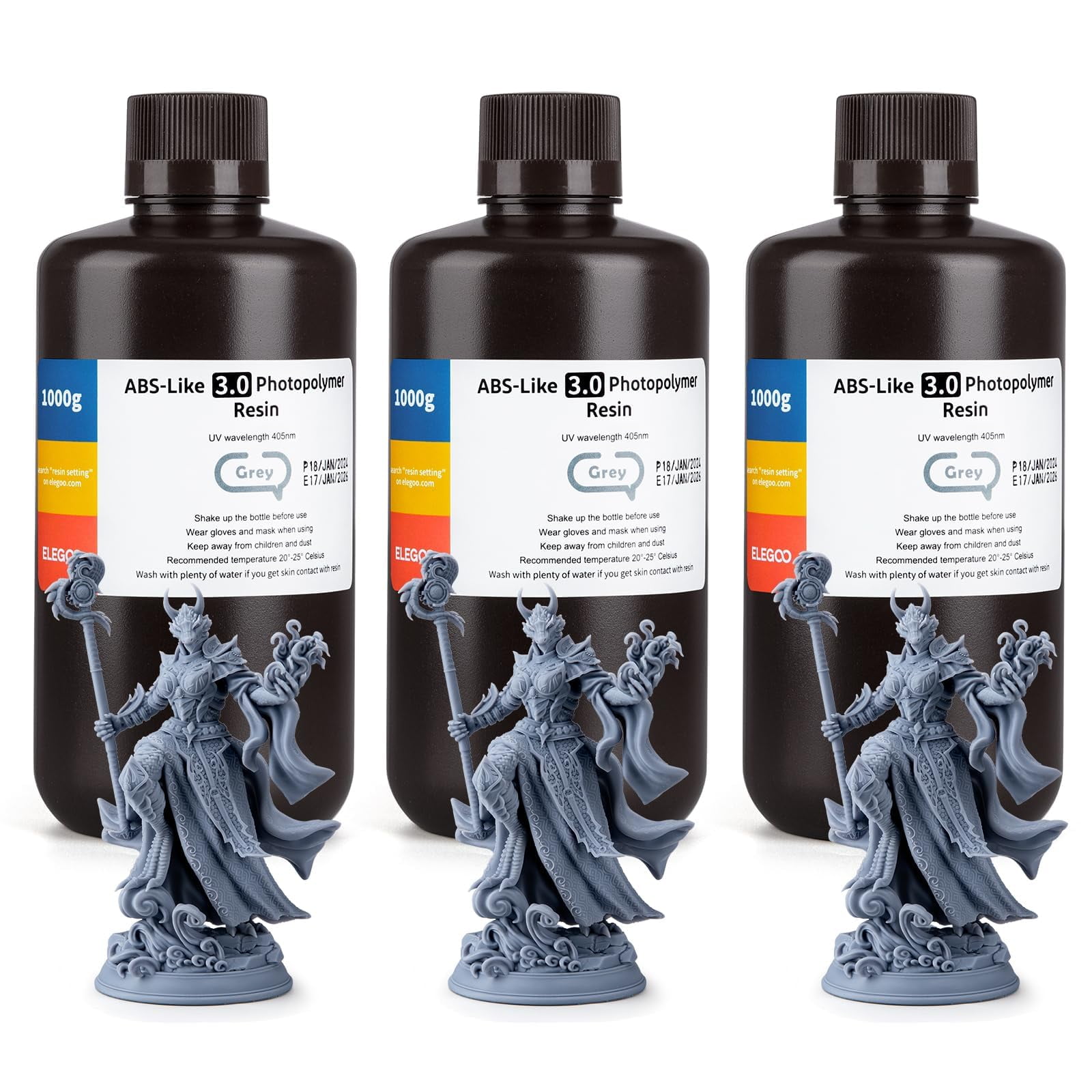 Elegoo - Impresora 3d De Resina Tipo Abs 3 0 405 Nm Curado Por Uv 3000 Ml Gris
