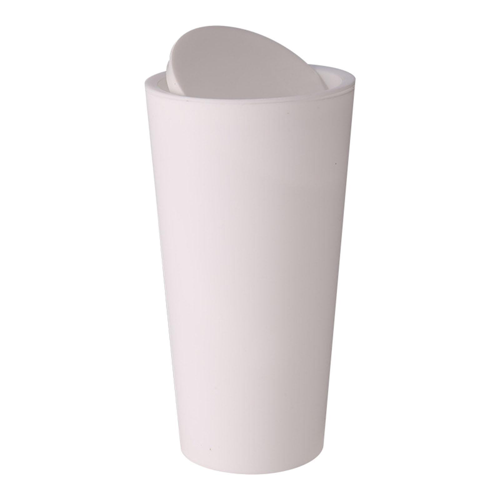 Bothyi - Mini Bote De Basura Pequeño Con Tapa Para El Hogar, El Coche Y El Baño, Color Blanco